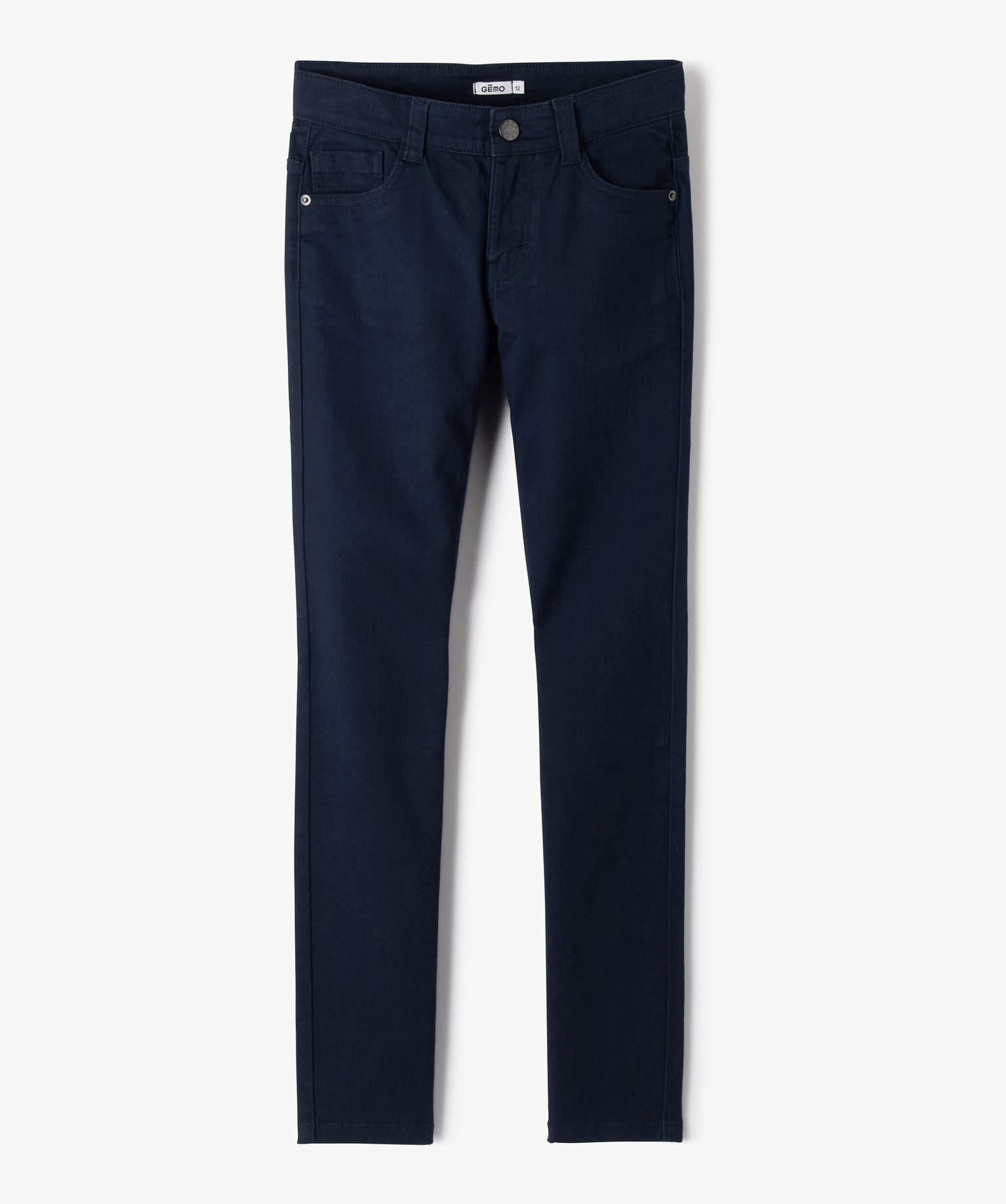 Pantalon Garçon style jean slim 5 poches marine | GEMO