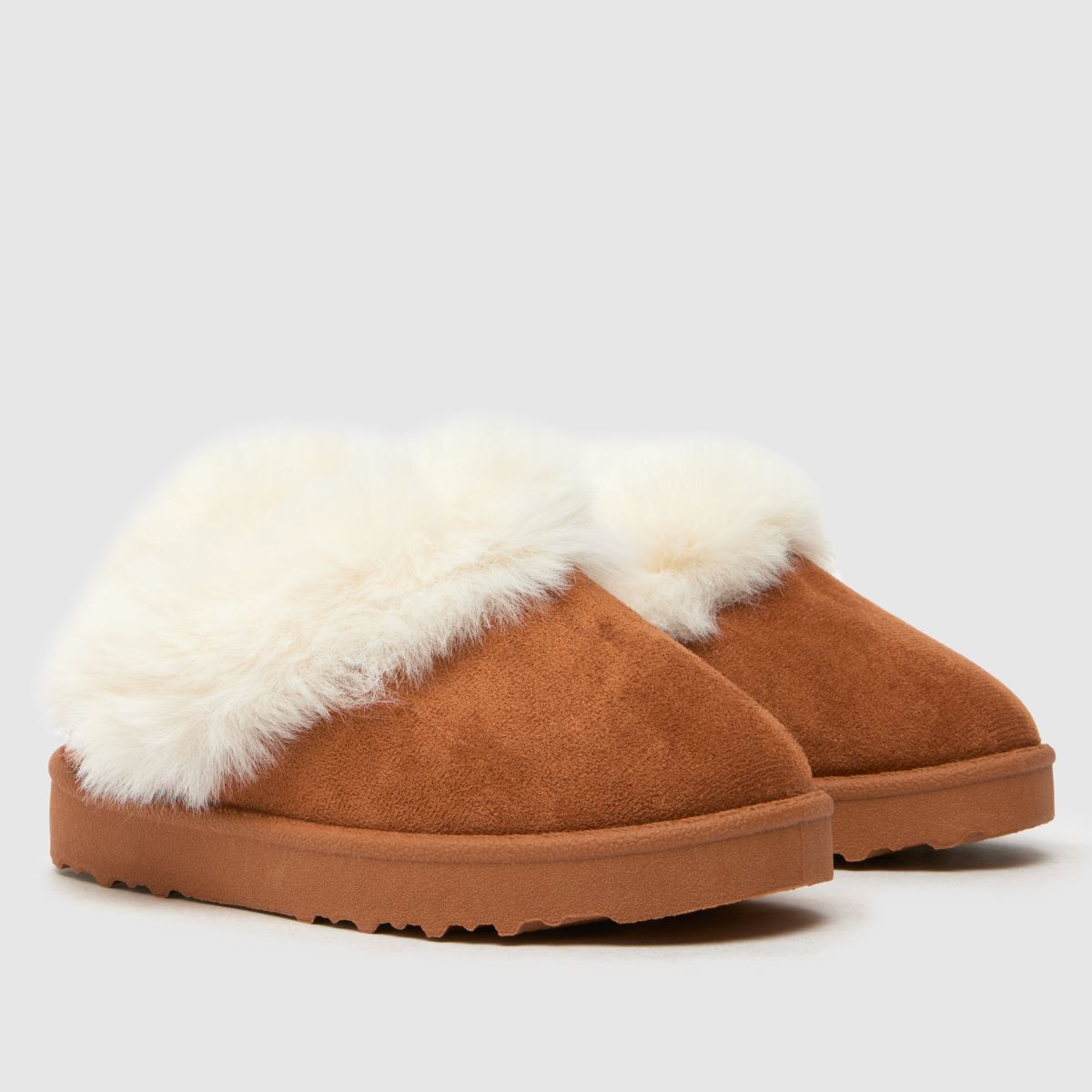 Schuh rjavi copati za malčke Haven iz krzna za deklice