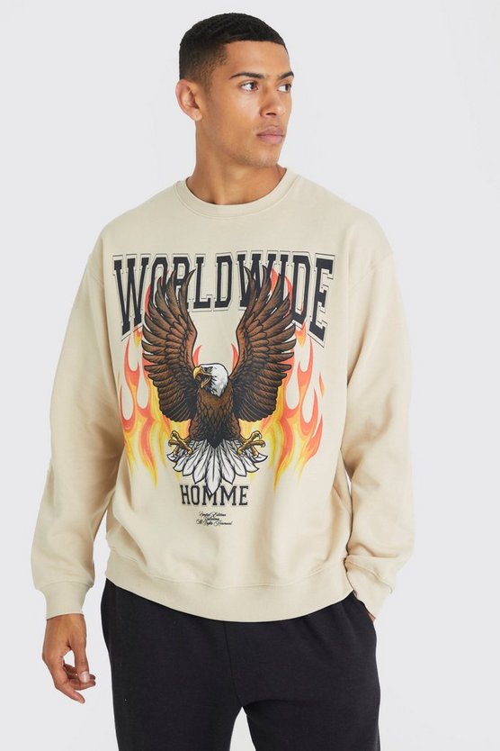 Sweatshirt mit Adler-Print