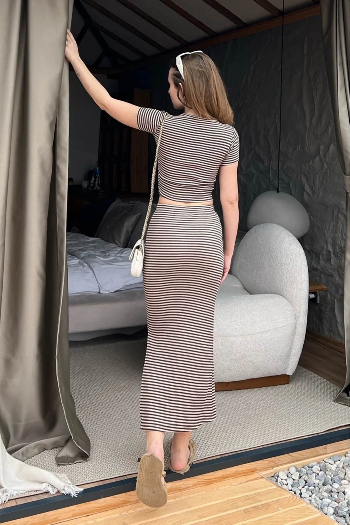 Bianco Lucci  Gestreiftes Set aus Camisole-Oberteil und -Unterteil für Damen60161024