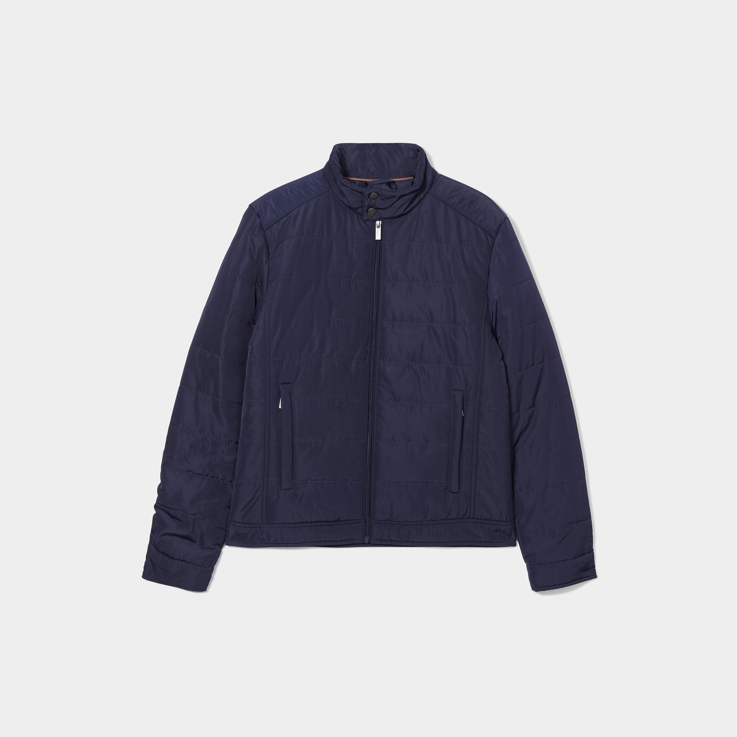 Blouson court zippé col montant bleu marine homme | La Halle