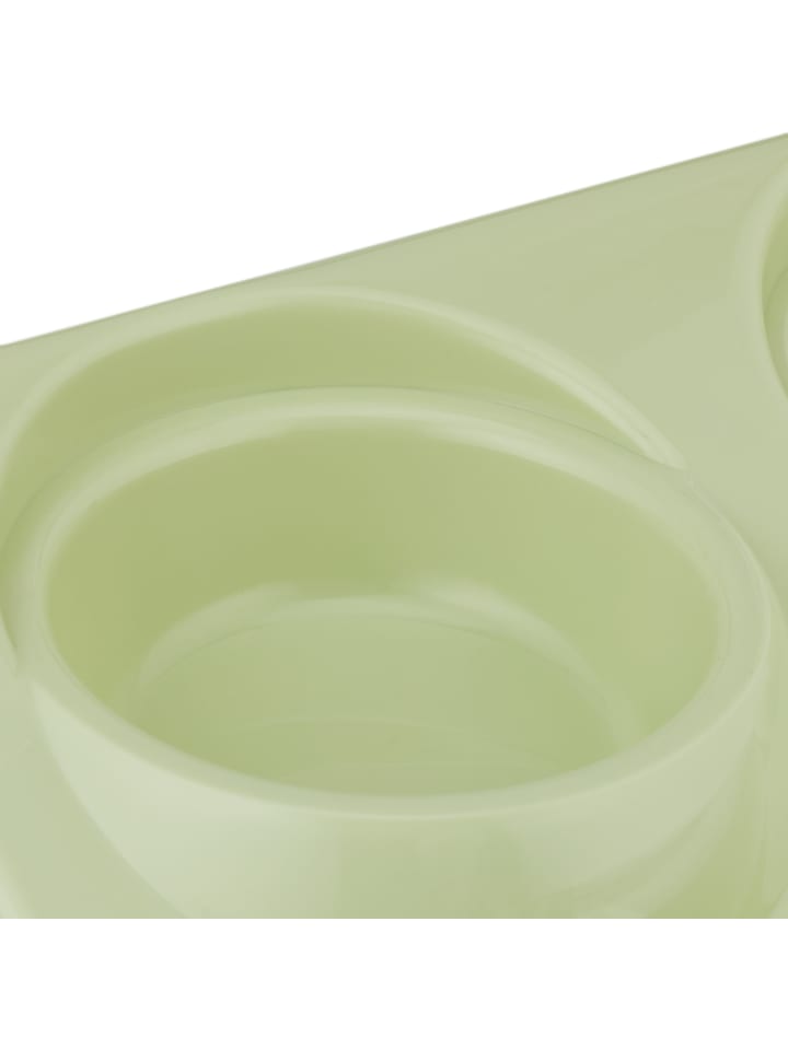 relaxdays 2 x Doppelnapf in Grün/ Silber - (B)29 x (H)6,5 x (T)19 cm günstig kaufen onesize
