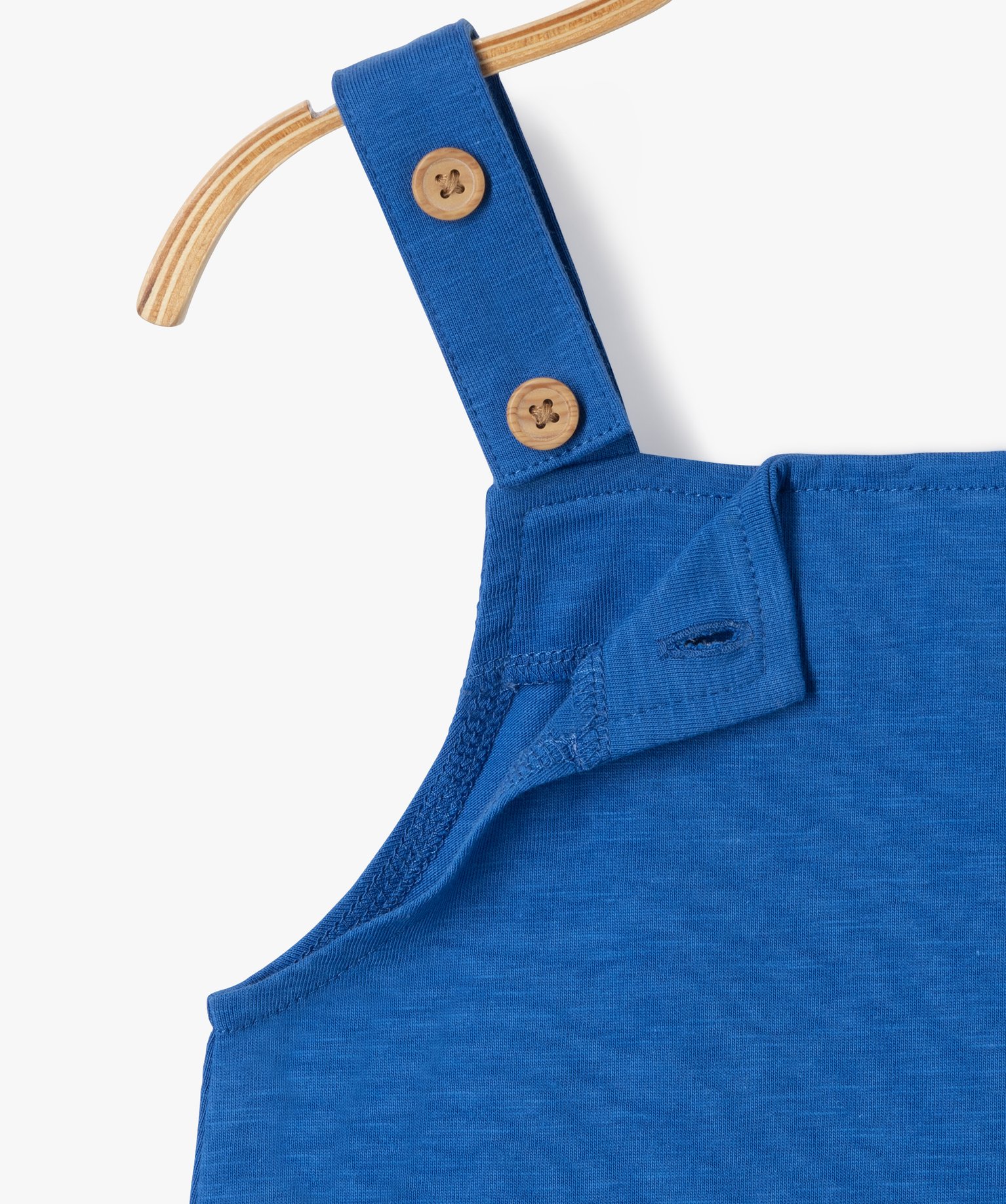Salopette courte bébé Garçon en jersey de coton bleu | GEMO