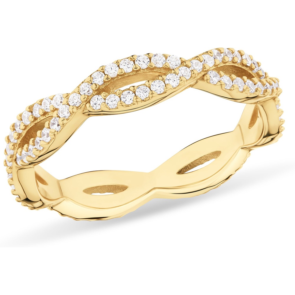 FAVS Bague pour femme 925 Argent or jaune Bague