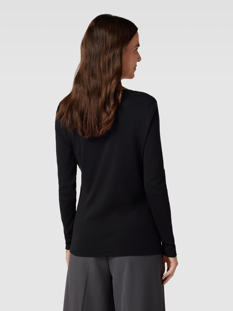 Longsleeve mit V-Ausschnitt in schwarz