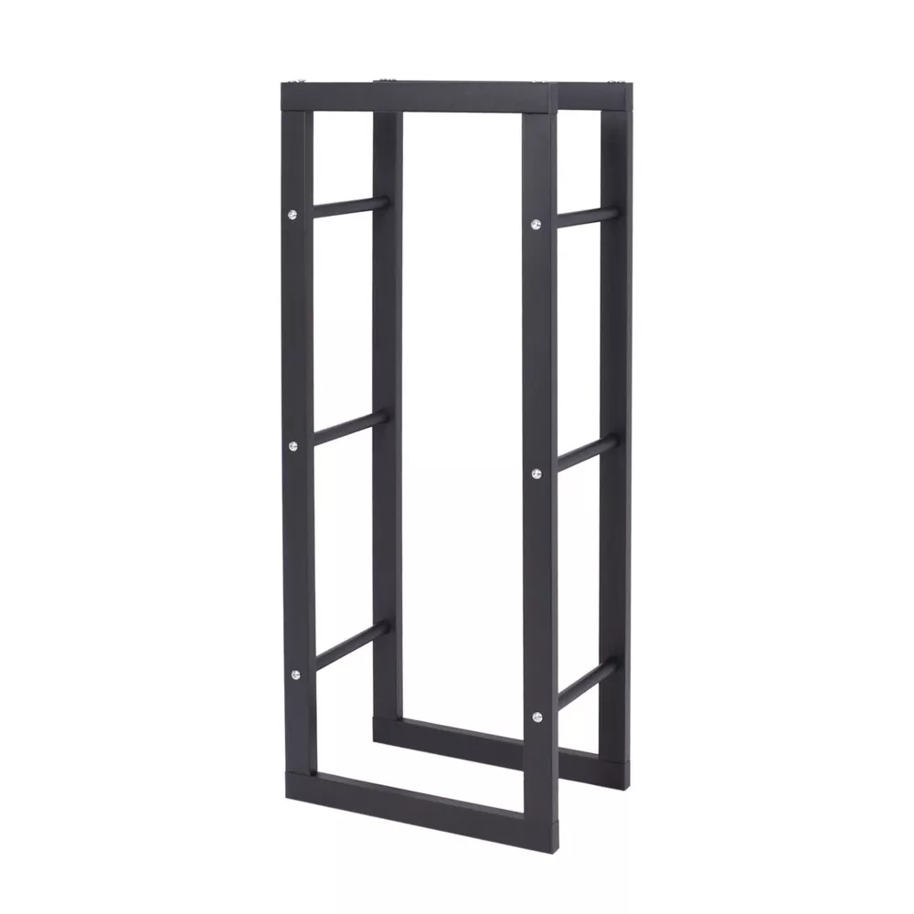 Never Outdoor modernes Kaminholzregal schwarz
