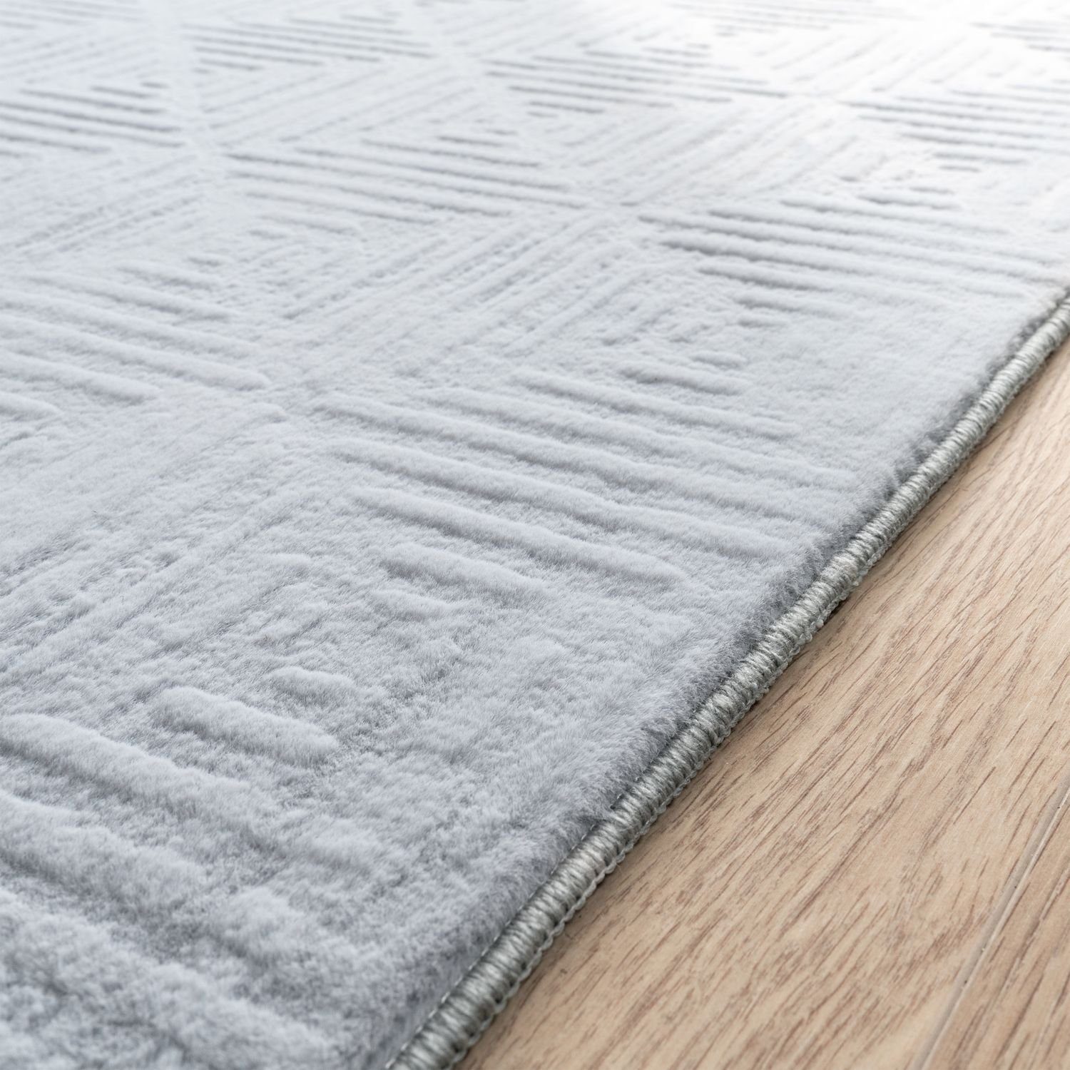 Teppich Wohnzimmer Teppich Esszimmer Kurzflor Geometrisches Muster Skandi, TT Home, eckig, Höhe: 14 mm