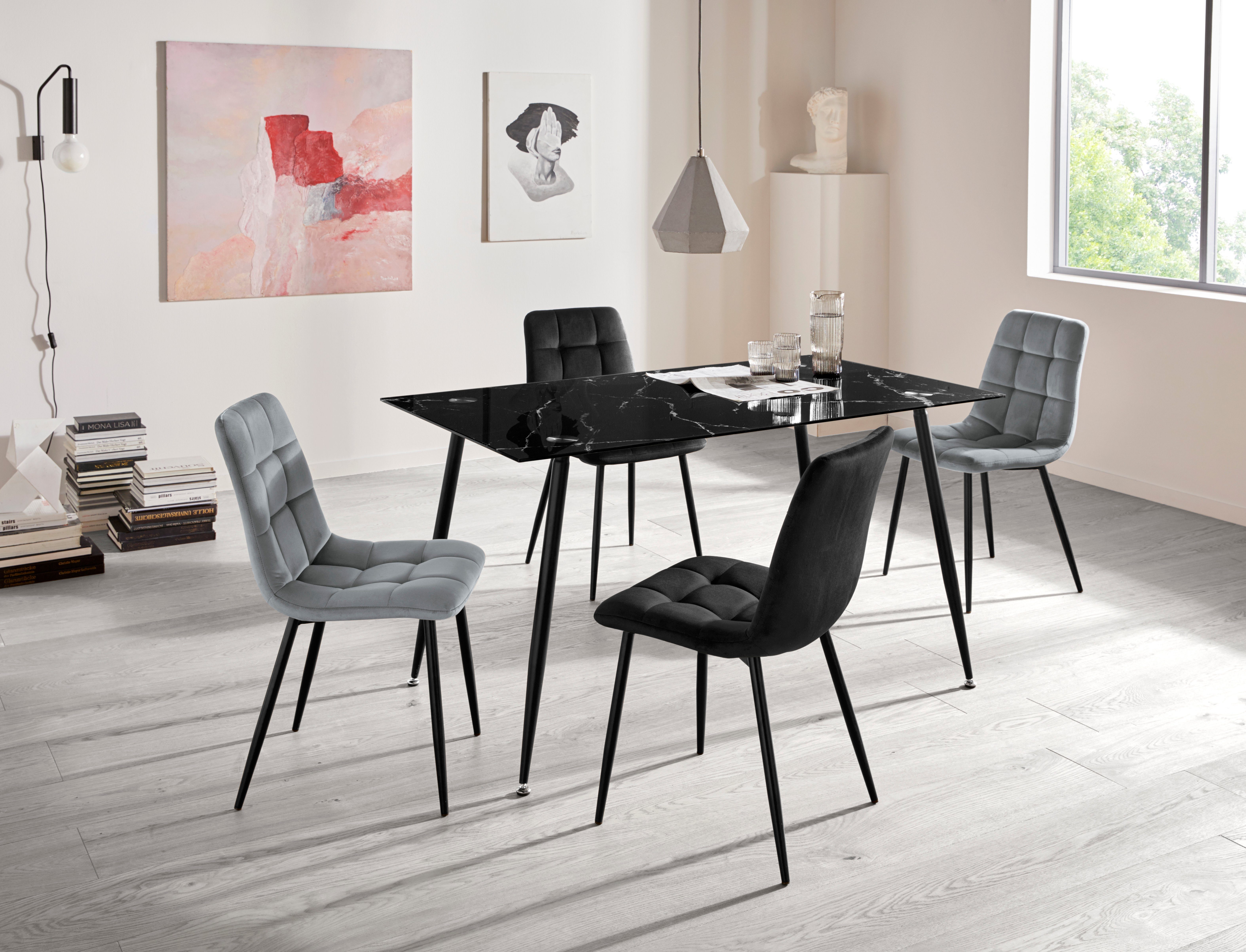 Homexperts Glastisch Romeo, Breite 140 cm, in Marmor-Optik