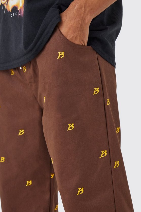 Lockere bestickte Hose
