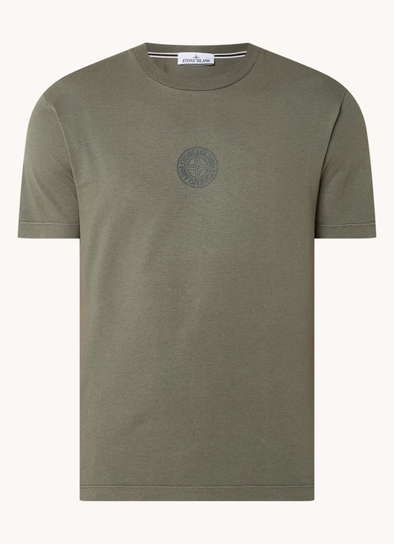 Stone Island 2NS92 T-krekls ar logotipu un apdruku aizmugurē