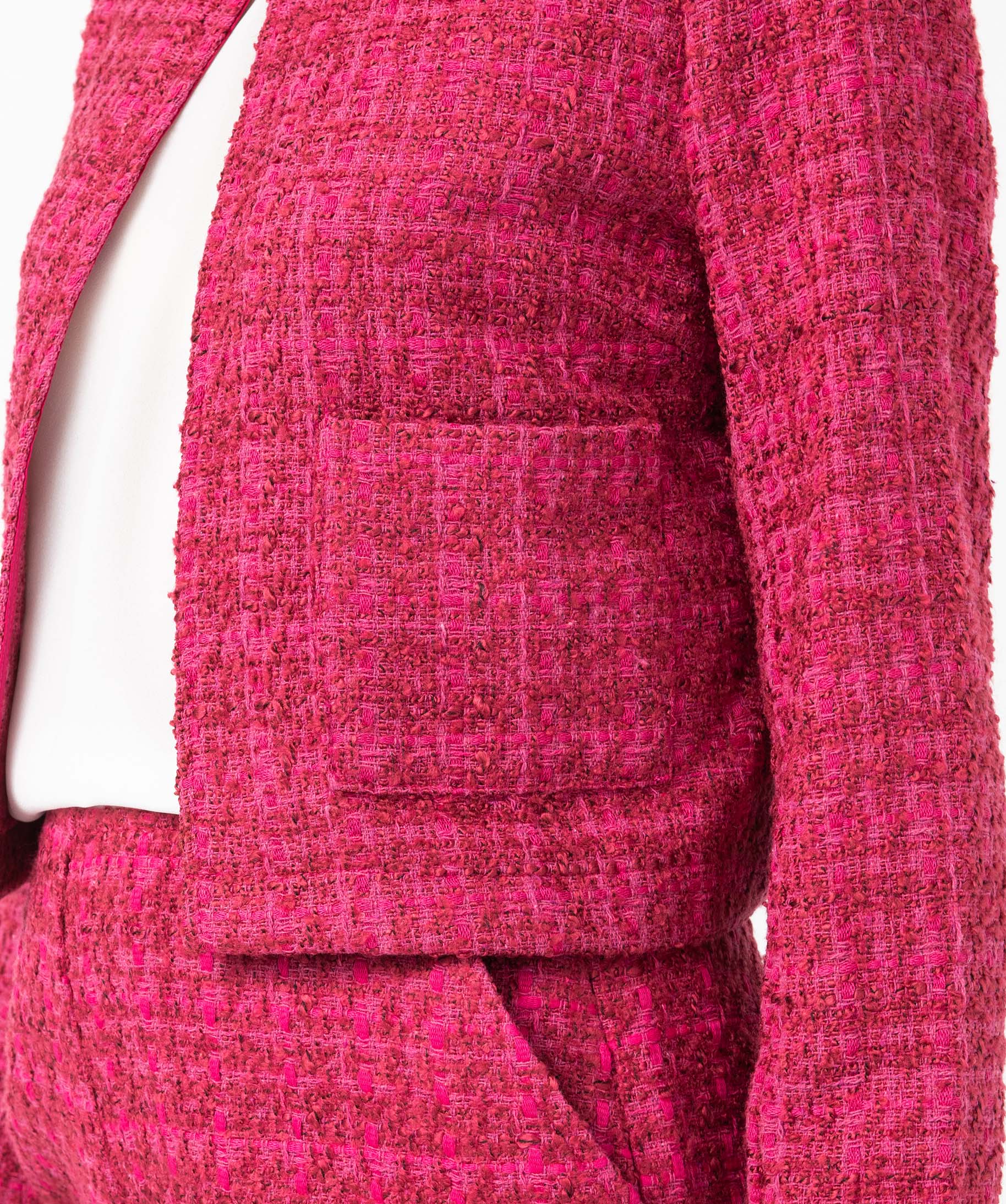 Veste femme aspect tweed coupe courte rose | GEMO