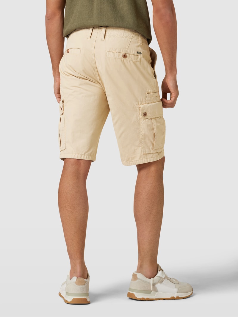 Bermudas aus Baumwolle mit Eingrifftaschen in beige