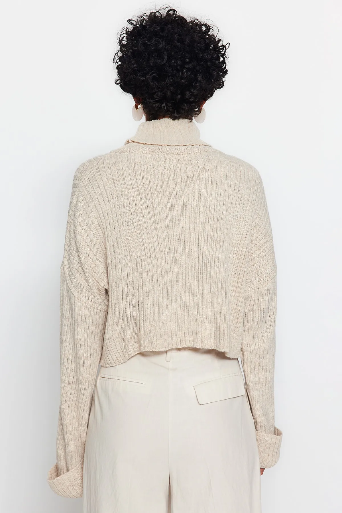 Trendyol Collection  Stone Crop Basic Strickpullover TWOAW22KZ0223