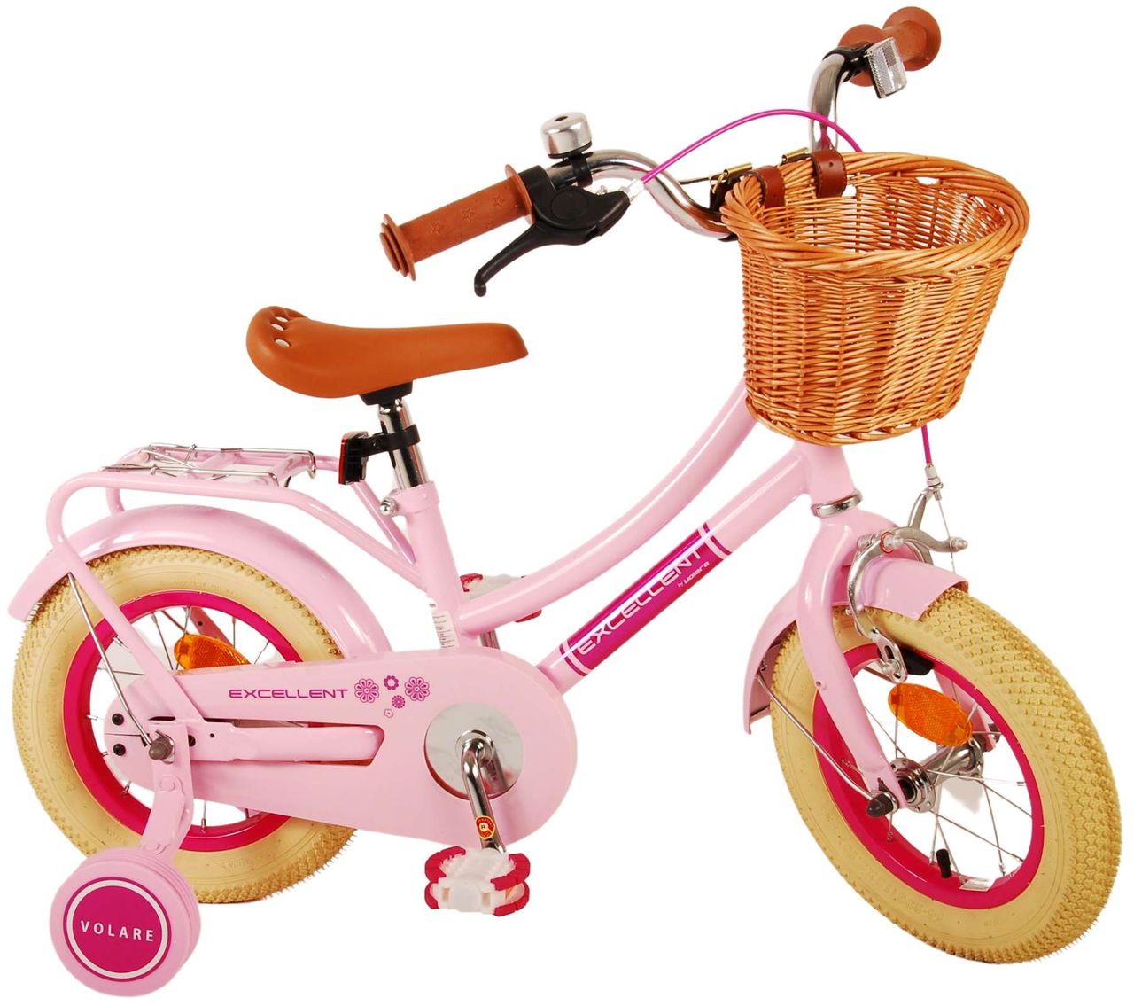 Volare Excellent Kinderfahrrad - Mädchen - 12 Zoll - Rosa
