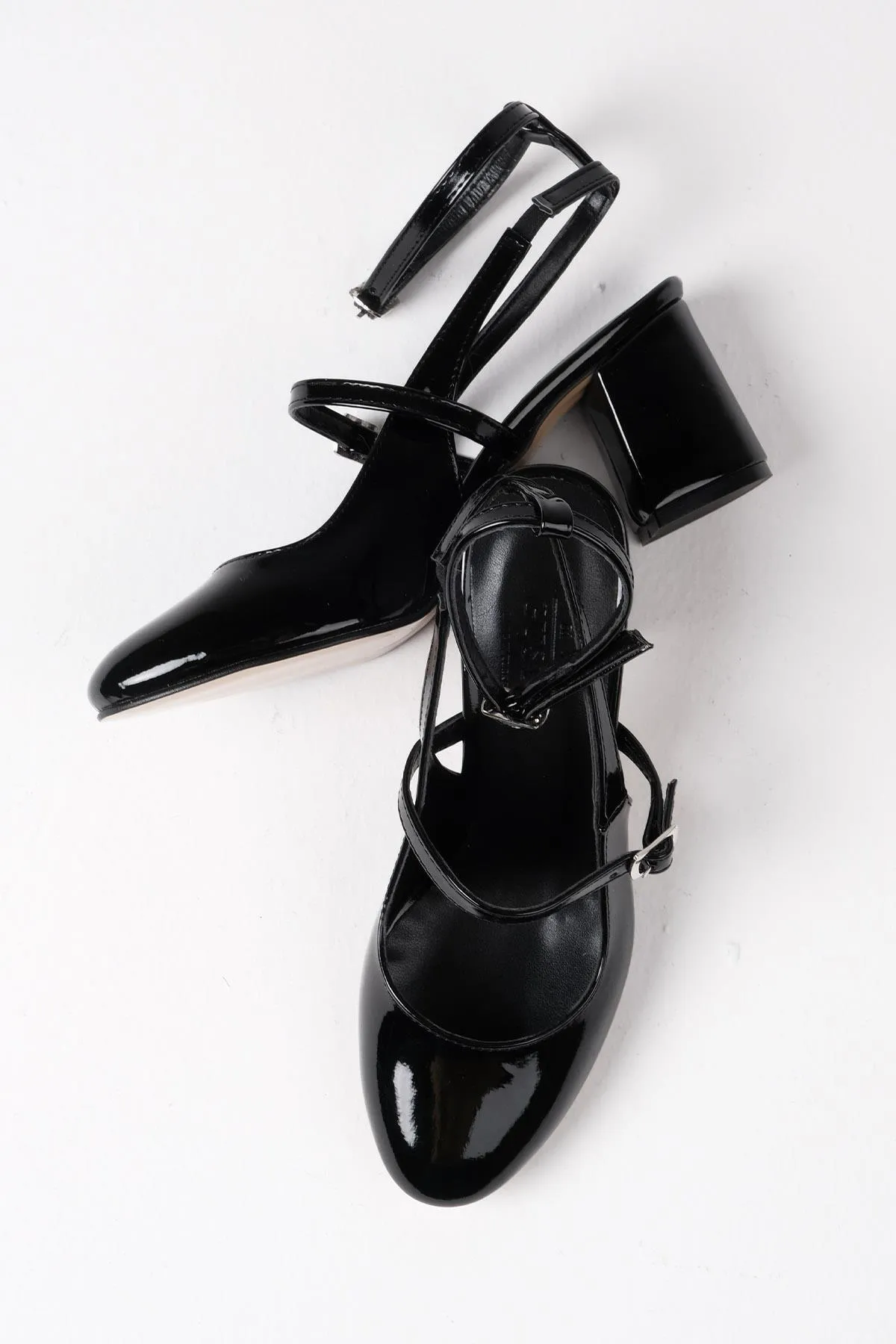 Mio Gusto  Schwarze Damen-Schuhe mit offenem Rücken und Absatz
