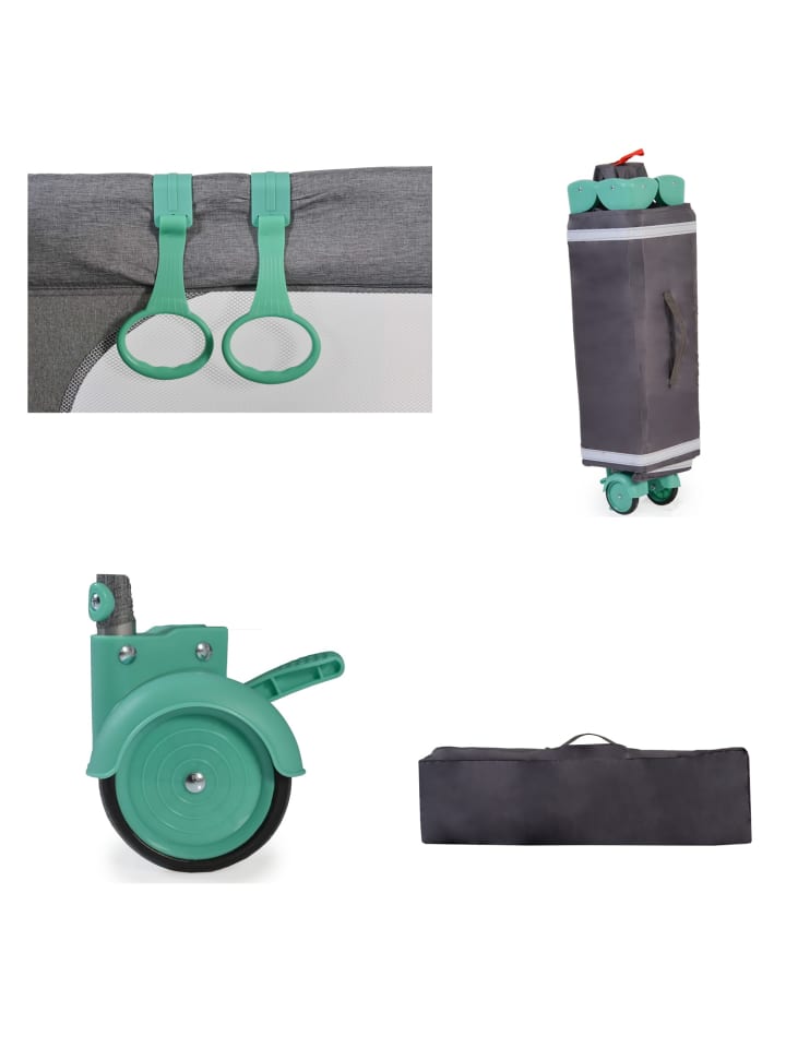 Cangaroo Reisebett Skyglow 2 Ebenen in grün günstig kaufen 60x120 cm
