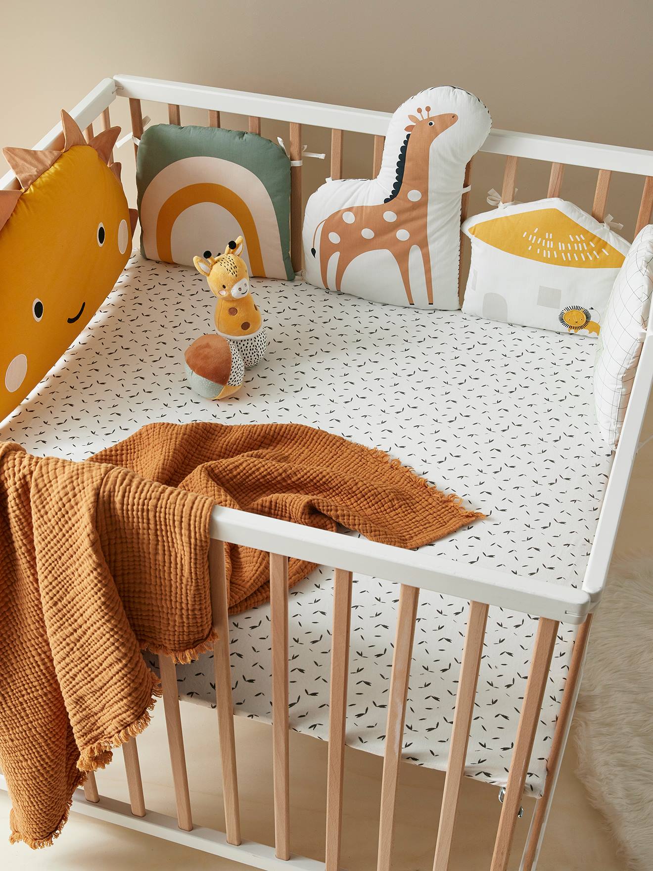 Vertbaudet Baby Bettumrandung TANSANIA Oeko-Tex - senfgelb/mehrfarbig