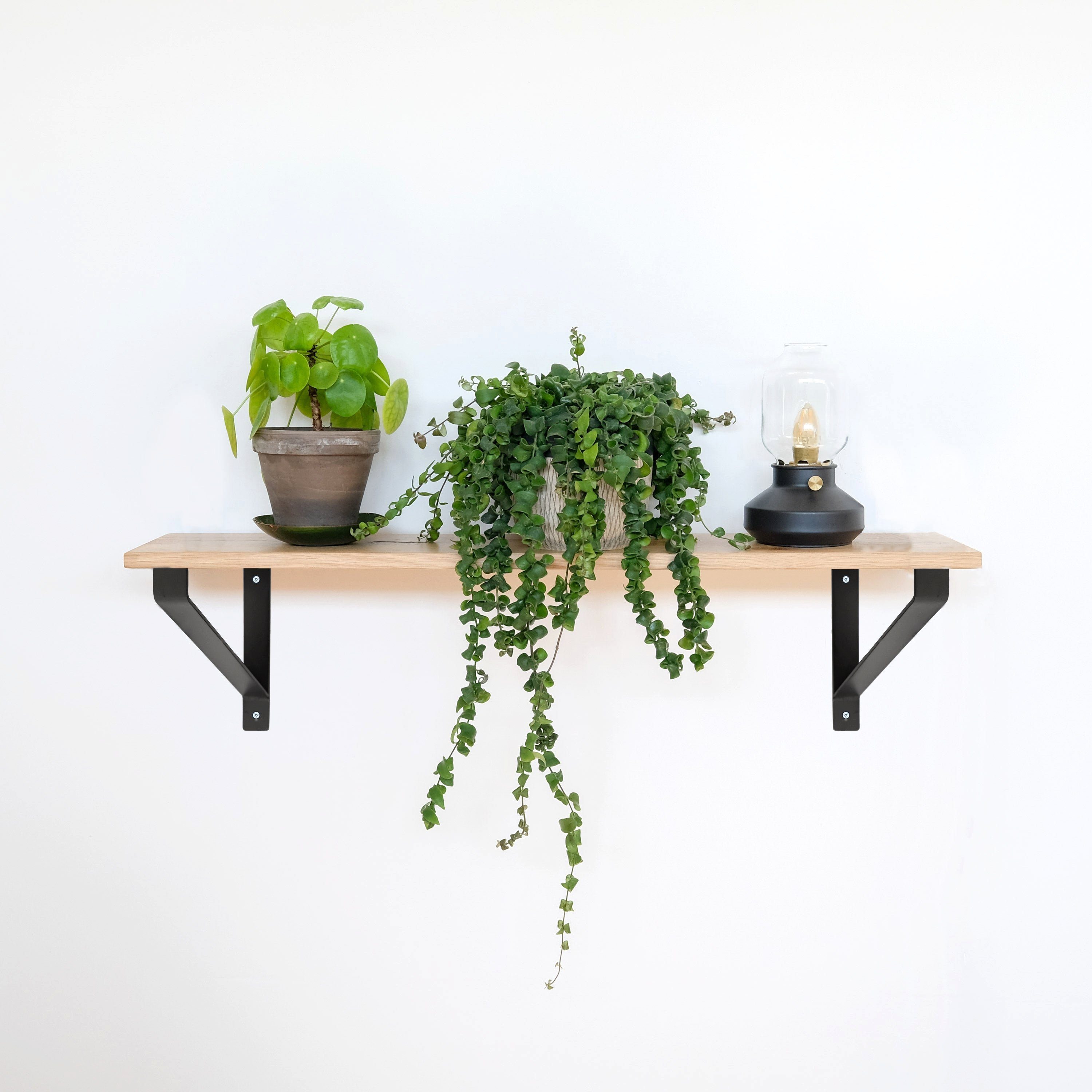 Natural Goods Berlin Wandregalhalter MITTE, 2-tlg., Regalhalterung, Winkelkonsole, Wandregal, Winkelträger, 200mm, Weiß