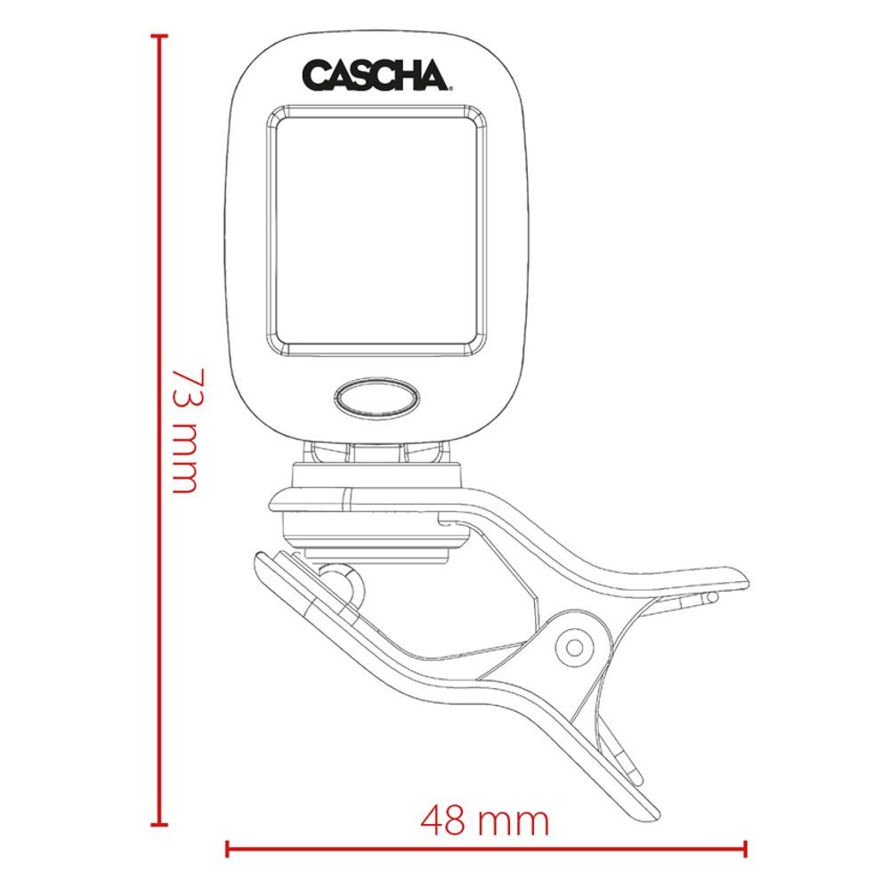 Cascha Stimmgerät Multi Clip On, für Gitarre, Bass, Violine, Ukulele