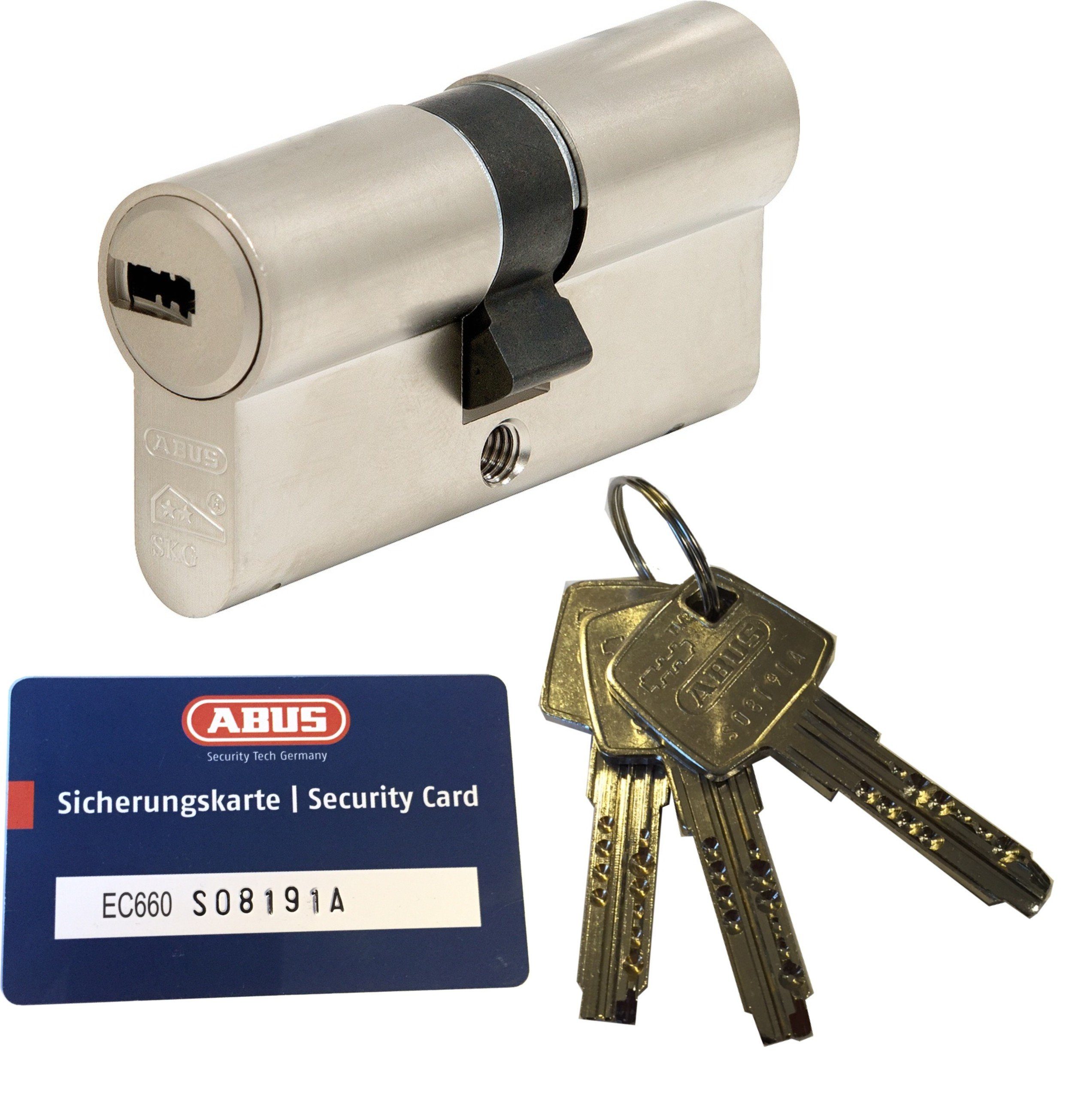 ABUS Profilzylinder ABUS EC660 Doppelzylinder versch. Längen, mit Sicherungskarte und 3- 10 Schlüssel, Not-u. Gefahrenfunktion und SKG** Bohrschutz