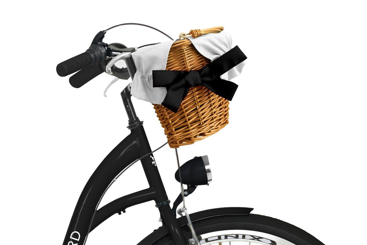 MILORD BIKES Cityrad Milord City Fahrrad Korb Damenfahrrad, 28/26 Zoll, Schwarz, 7-Gang, 7 Gang, Kettenschaltung
