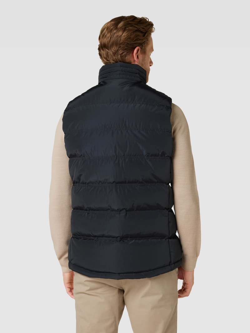 Steppweste mit Label-Applikation Modell 'SNOWDOME' in marineblau