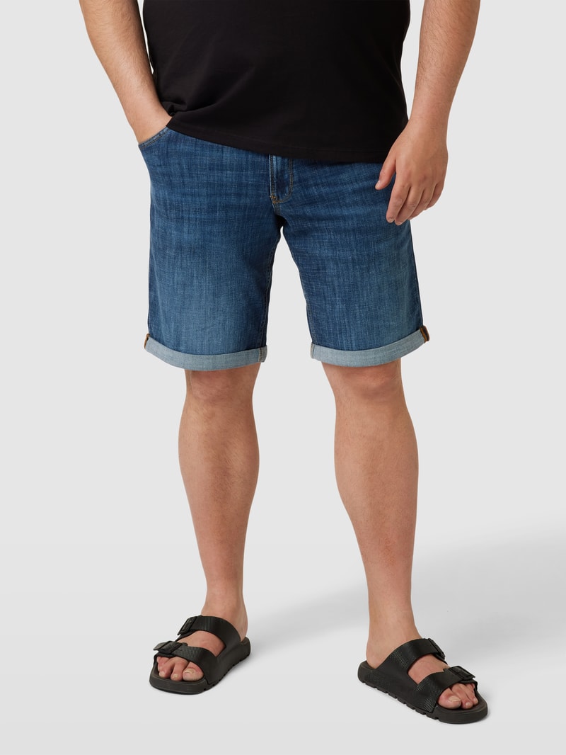 PLUS SIZE Jeansshorts mit fixierten Beinumschlägen Modell 'RICK' in jeans