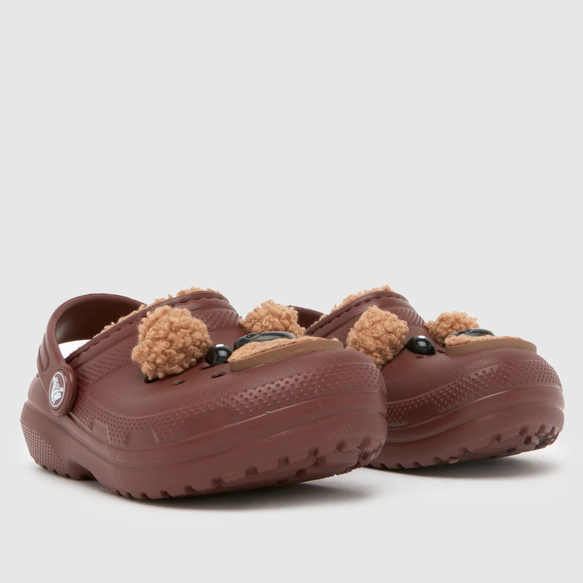 Crocs bruna multifärgade klassiska fodrade träskor för småbarn