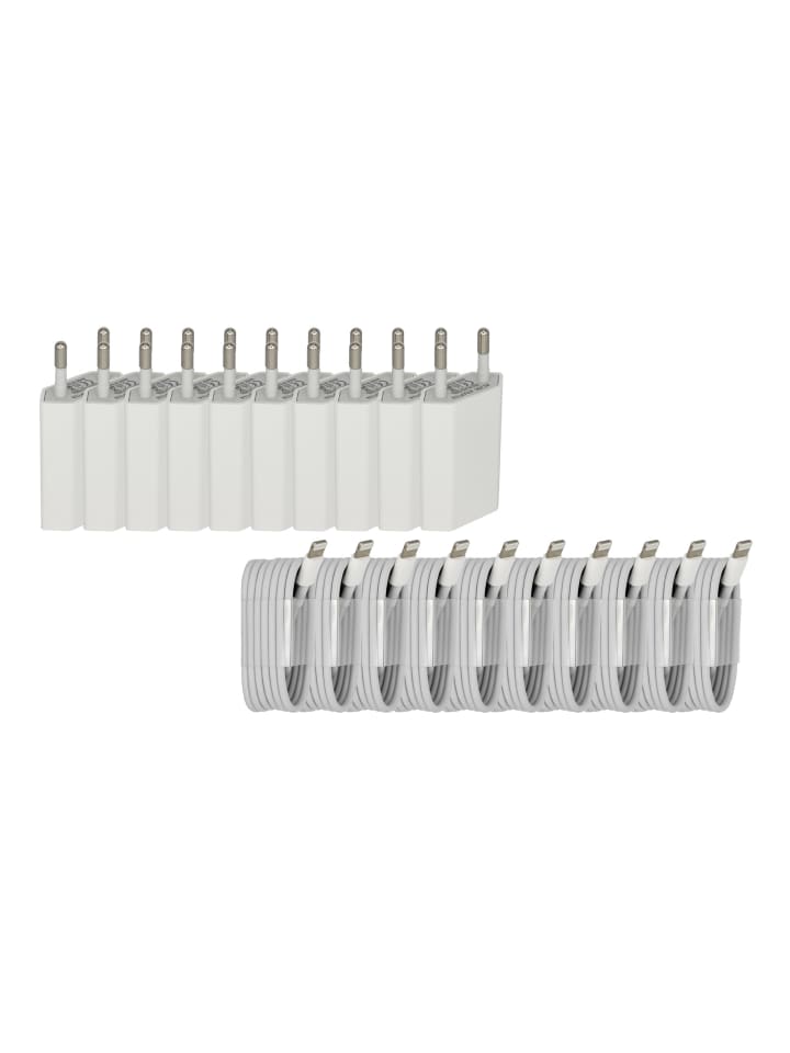 trendyoo 10er Pack USB Netzstecker   USB Ladekabel für Apple iPhone kompatibel günstig kaufen onesize
