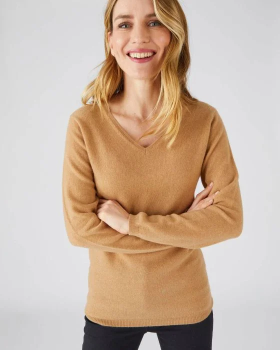 Pull col V en pur cachemire