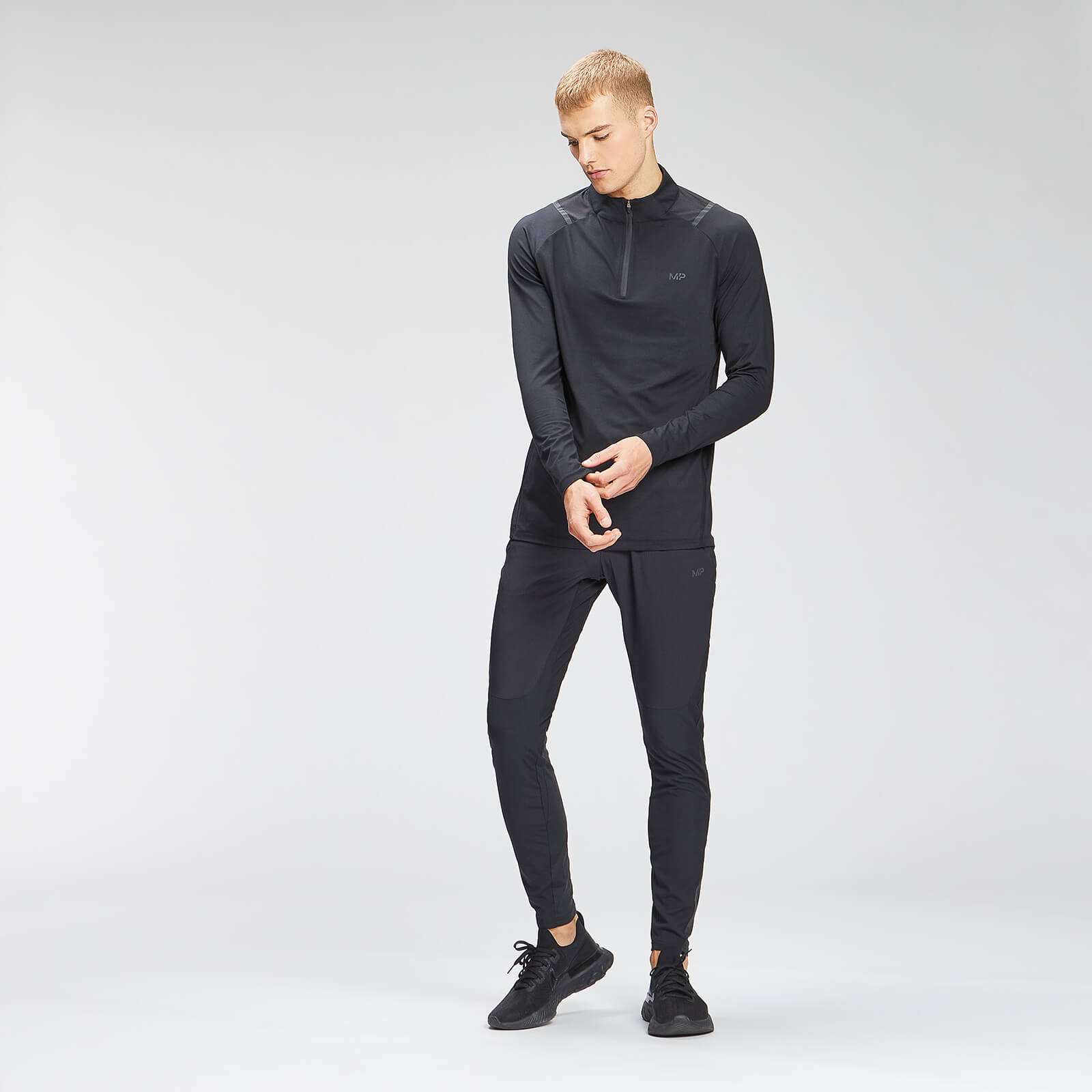 Haut à fermeture éclair ¼ MP Velocity pour hommes – Noir