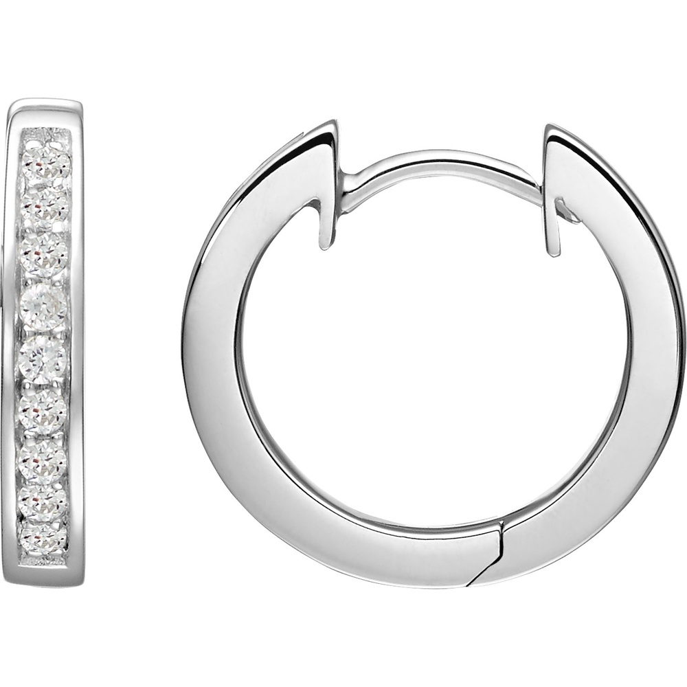 Jette Créoles 925 Argent rhodié Boucles d'oreilles