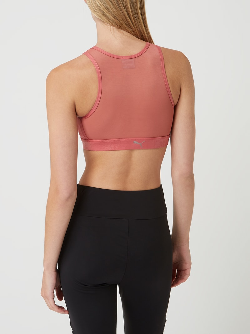 Tight Fit Bustier mit Logo in mauve
