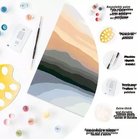 CreArt Minimalistische Landschaft - Malen nach Zahlen für Erwachsene