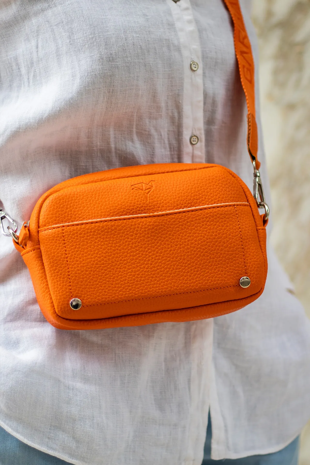 Garbalia  West Verstellbarer Kreuzgriff und Schultergurt, Mini-Orange-Damentasche mit Magnet und Reißverschluss
