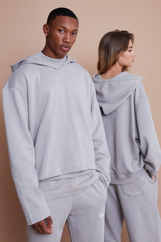 Kastiger Oversize Hoodie mit V-Ausschnitt