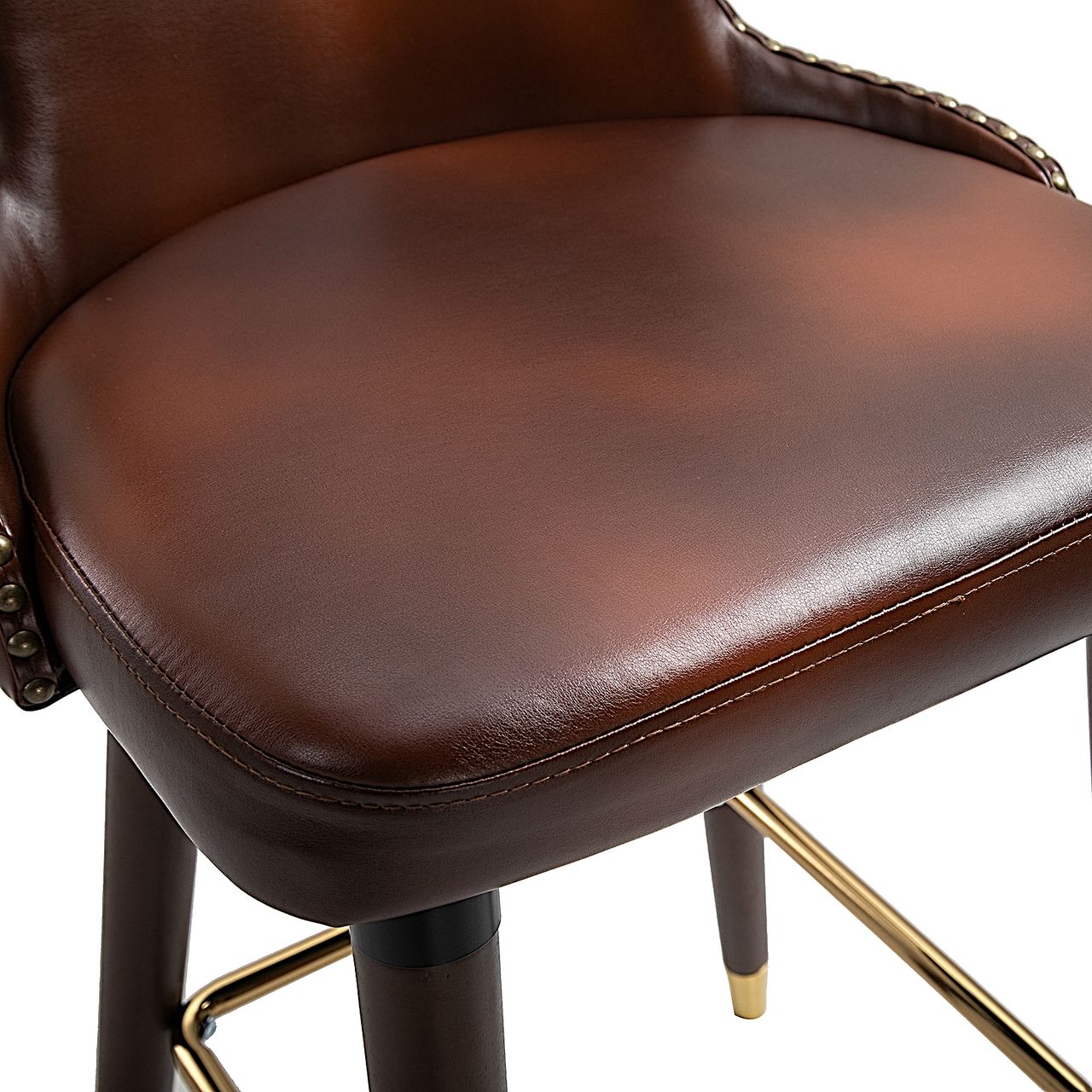 HOMCOM 2er-Set Barhocker Barstuhl Bistrohocker Esszimmerstuhl mit Fußstütze PU