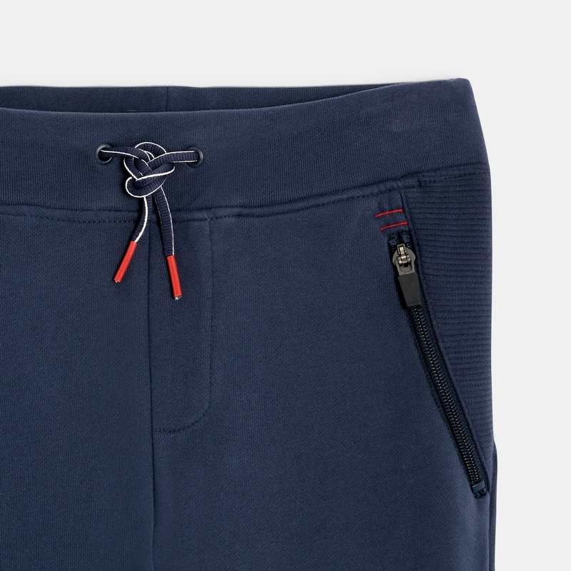 Jogging uni en molleton bleu garçon