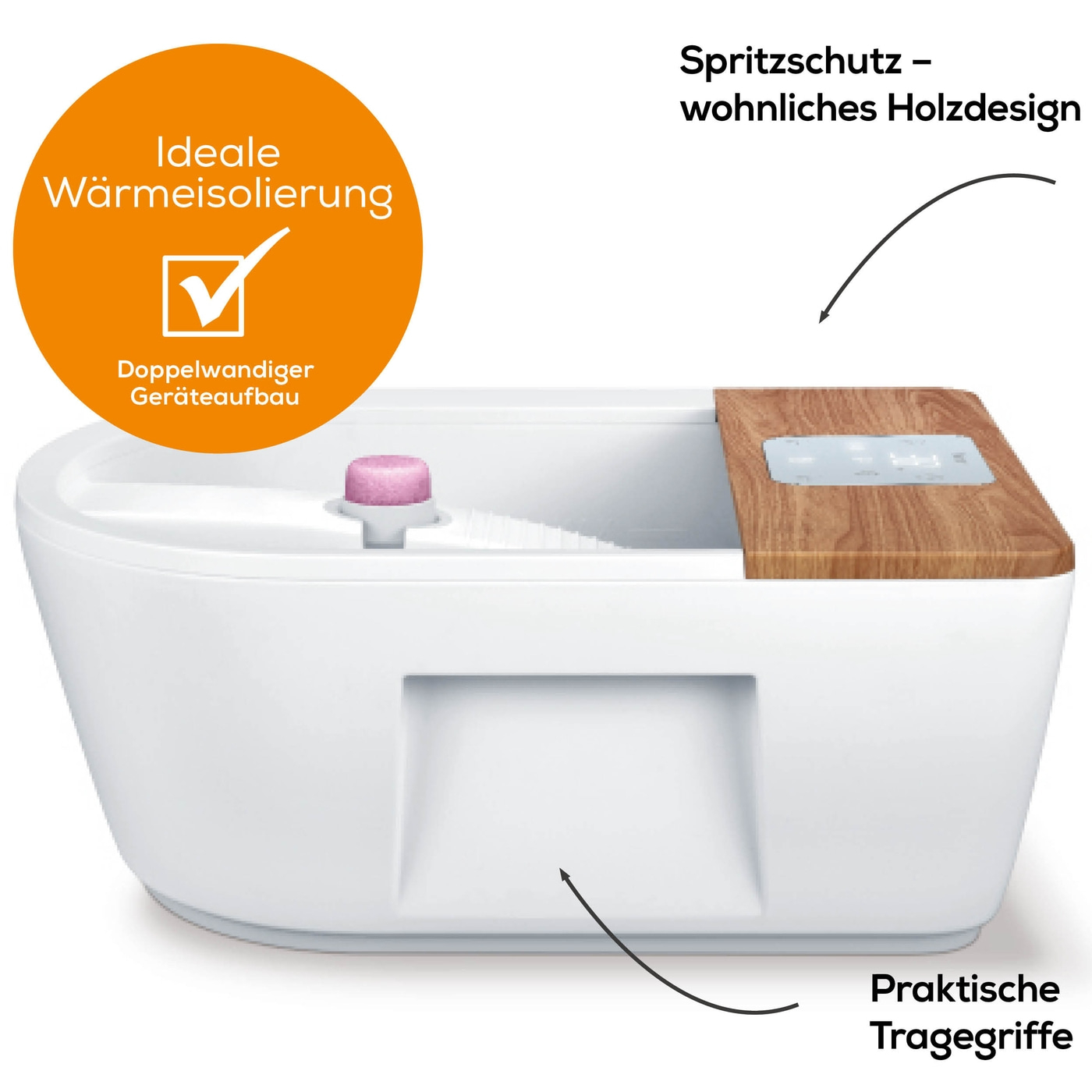 Beurer Wellness Fußsprudelbad FB 65-Wellness Fußsprudelbad mit Wasserheizung, Ambientebeleuchtung und rotierender Pedikürestation