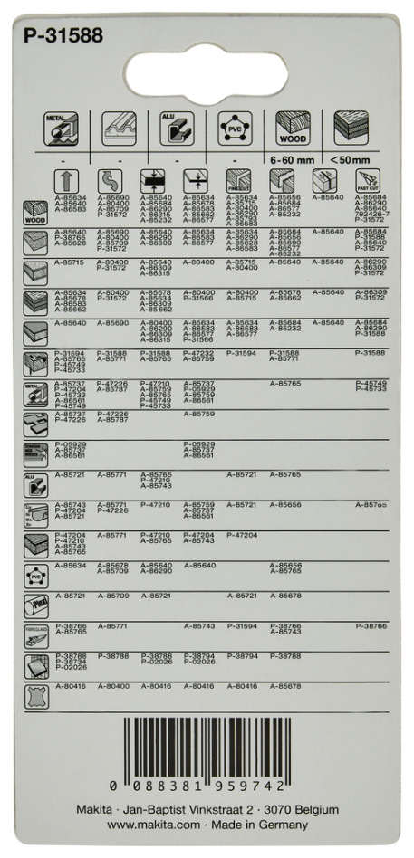 Accesorii Makita P-31588 Lama de ferastrau HGS14BI Bi-metal 5 bucati