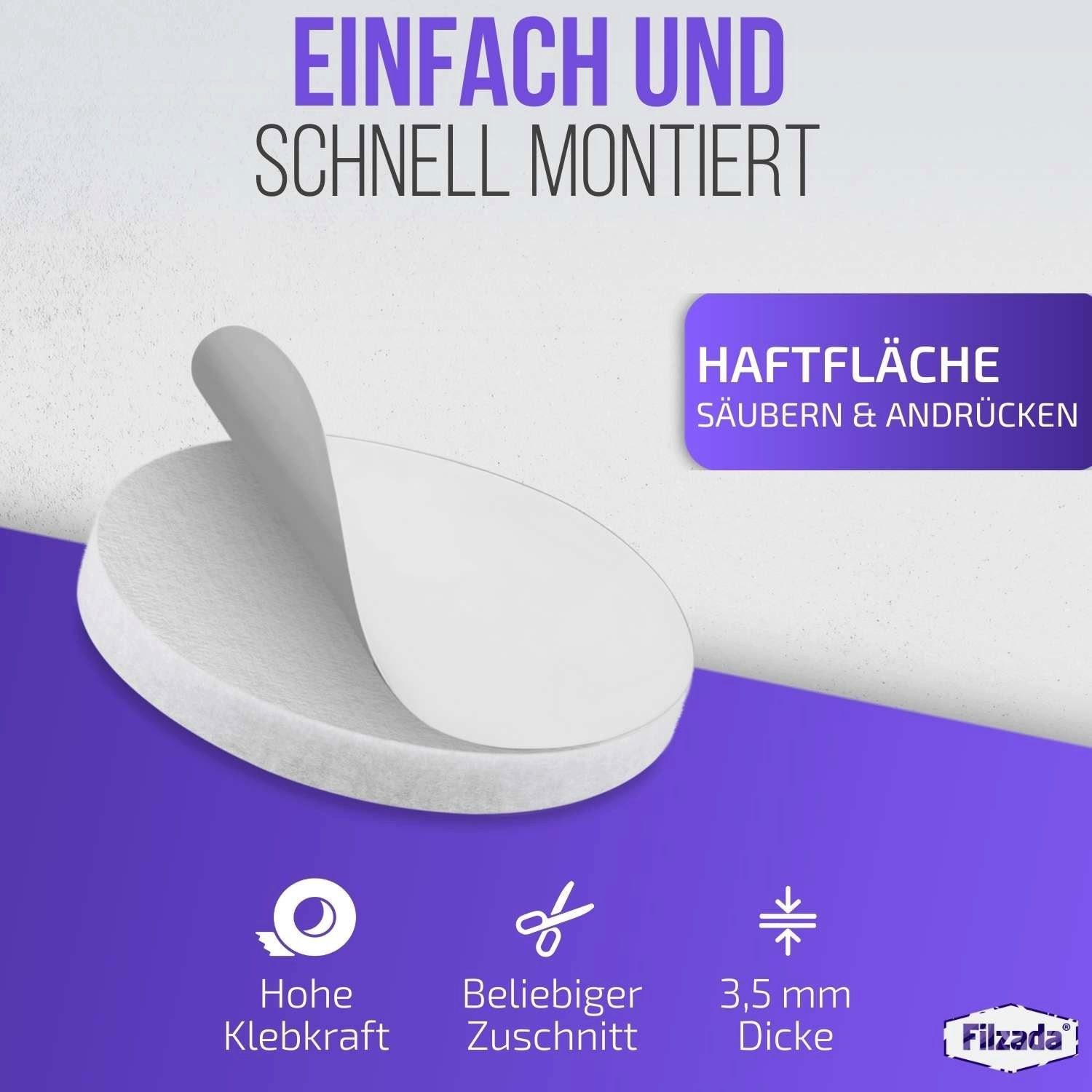 Filzada Filzgleiter 64x Filzgleiter Selbstklebend Rund Ø 20mm Möbelgleiter Stuhlgleiter