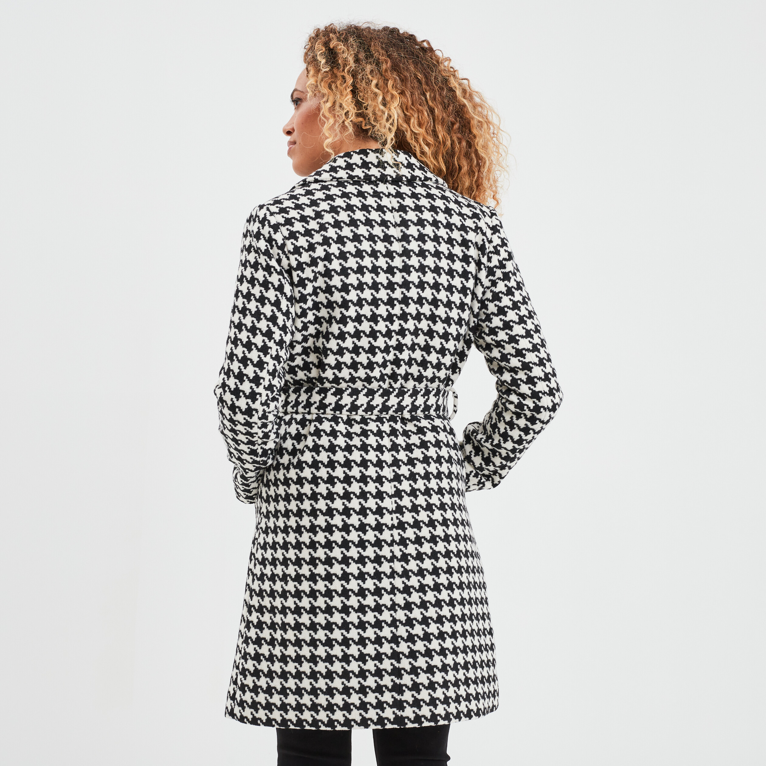 Manteau mi-long ceinturé ecru femme | La Halle