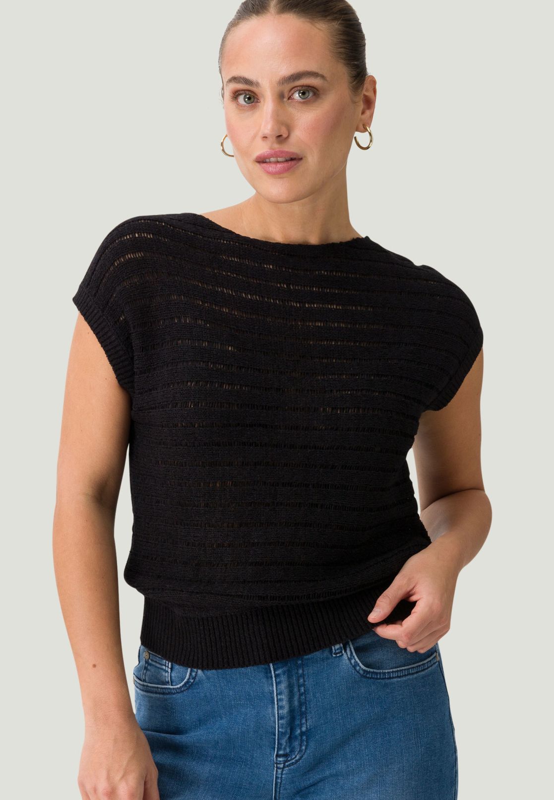 Pullover mit U-Boot Ausschnitt
