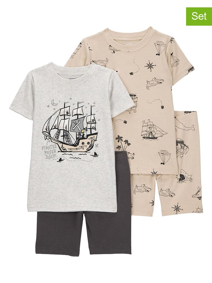carter's 2er-Set: Pyjamas in Beige/ Braun/ Grau günstig kaufen