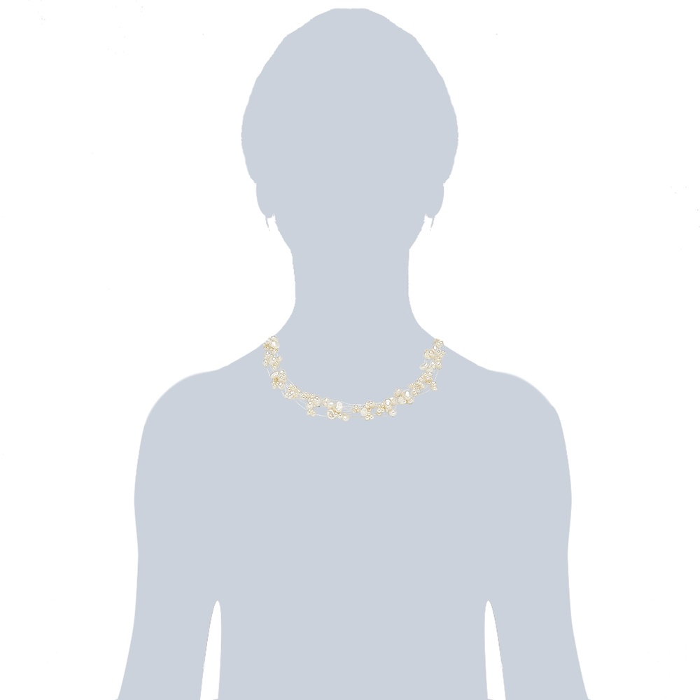 Valero Pearls Collier de perles Perle de culture d'eau douce Perle de culture d'eau douce en Bl collier