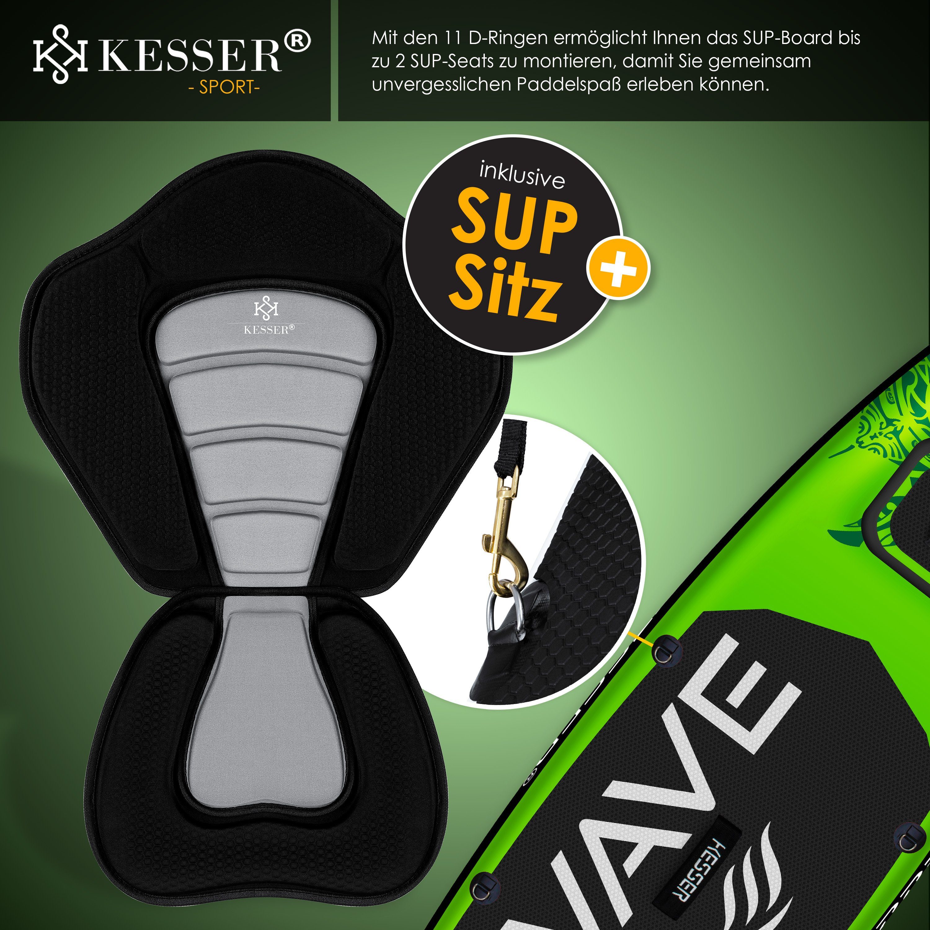 KESSER SUP-Board, SUP Board Aufblasbar Set mit Sichtfenster Stand Up Paddle