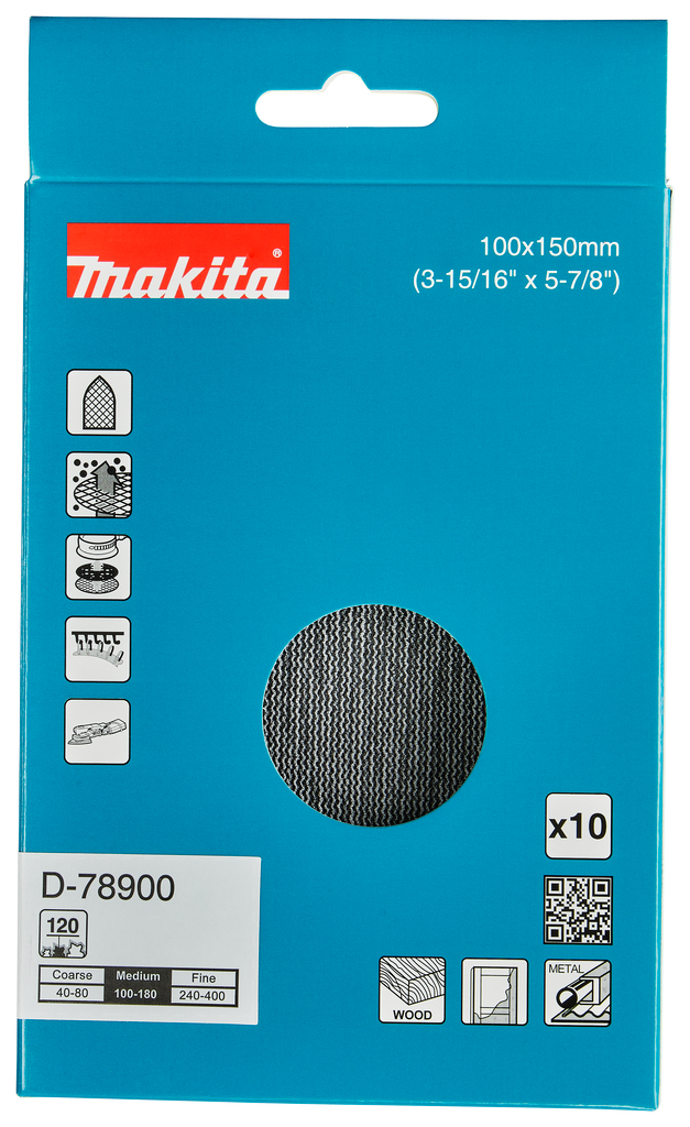 Makita Accessories D-78900 Plasă abrazivă Delta 100x150mm A120 velcro