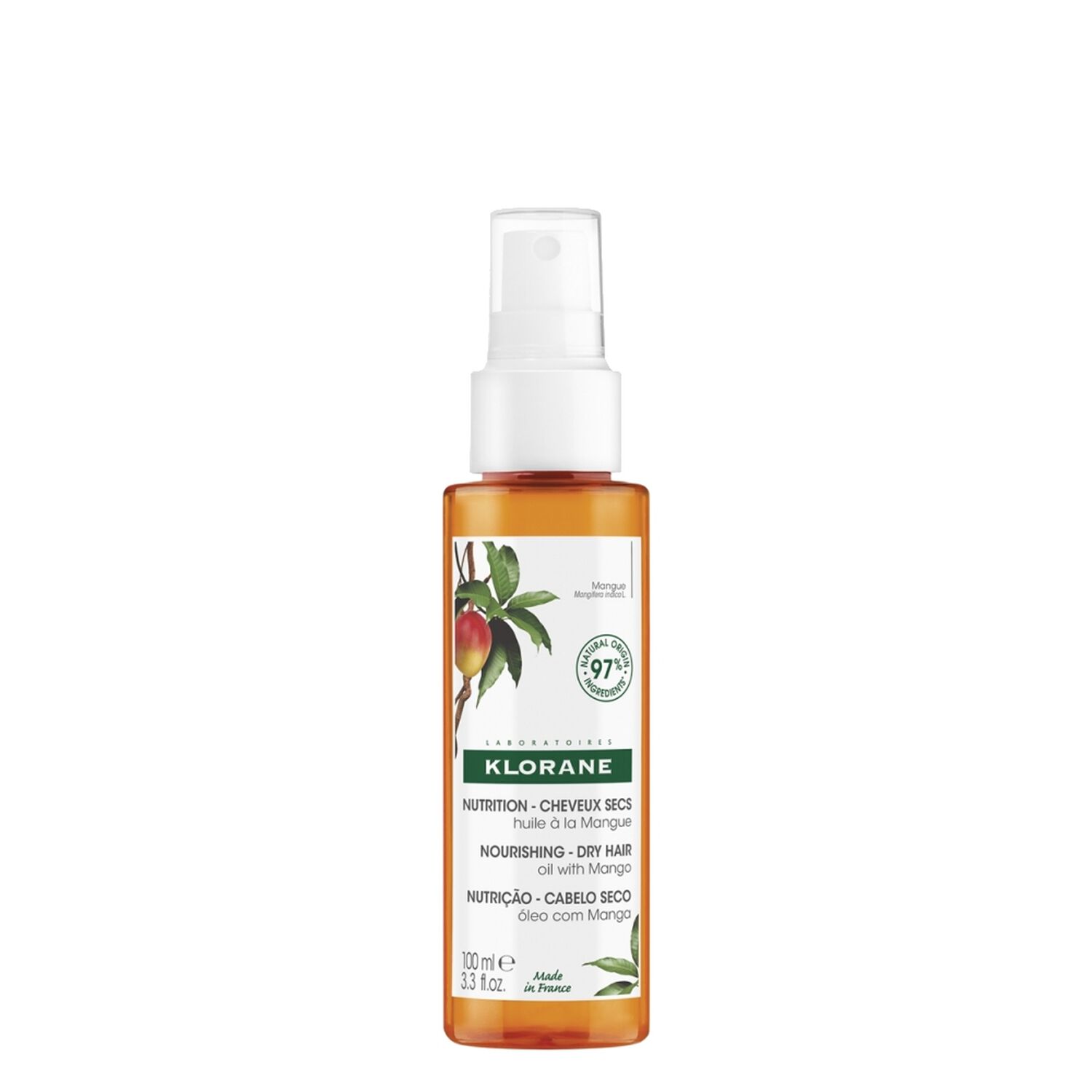 Klorane Huile capillaire Mangue - Cheveux Secs - 100 ml