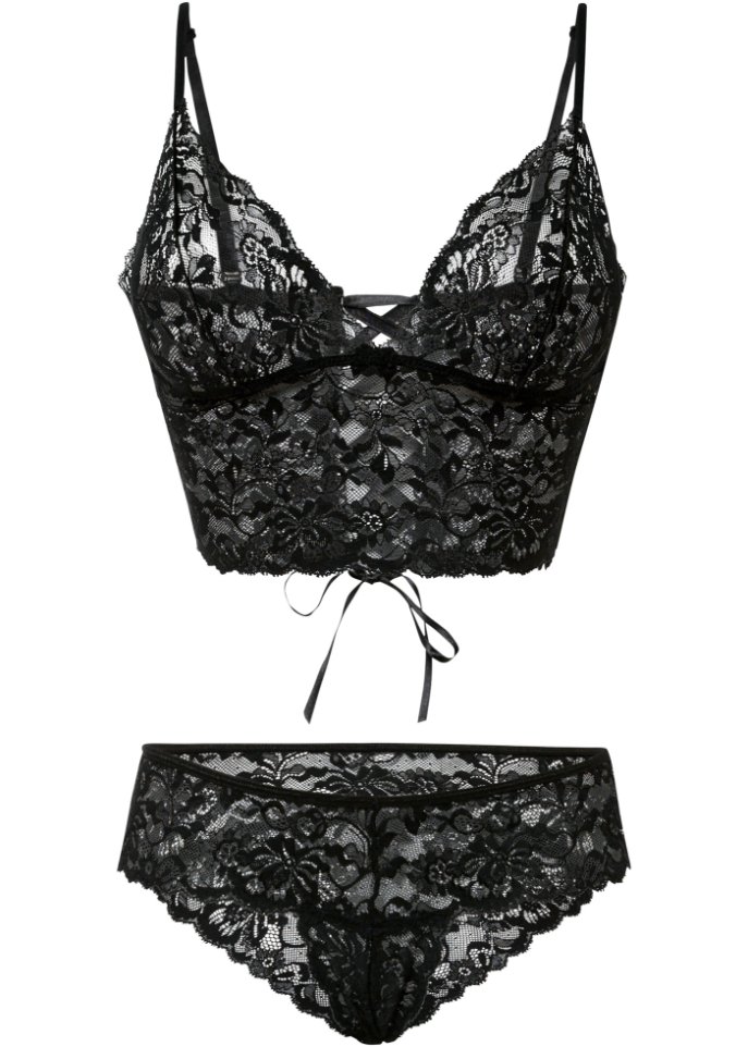 Bustier und String ouvert (2-tlg.Set)