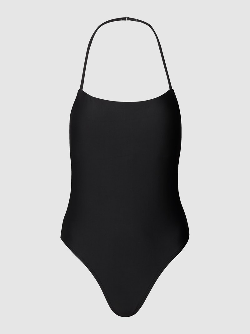 Badeanzug mit Stretch-Anteil in schwarz